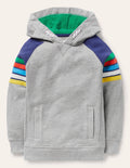 Sweat à capuche avec rayures arc-en-ciel-Arc-en-ciel gris chiné