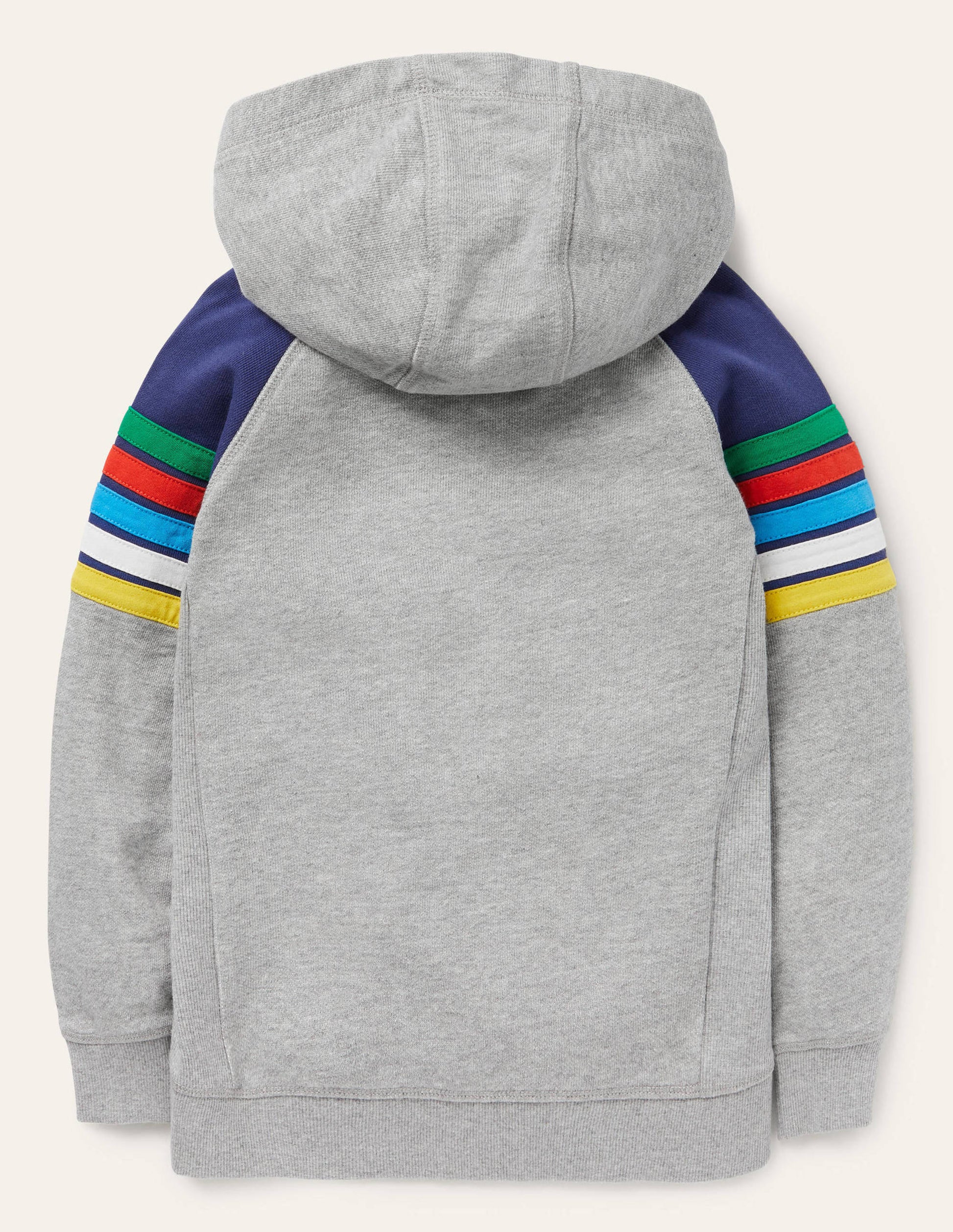 Sweat à capuche avec rayures arc-en-ciel-Arc-en-ciel gris chiné-2