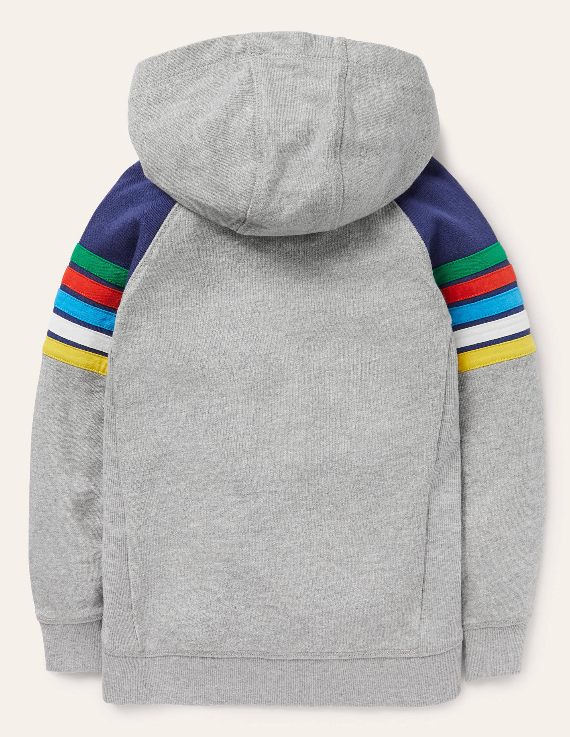 Sweat à capuche avec rayures arc-en-ciel-Arc-en-ciel gris chiné - Image 2