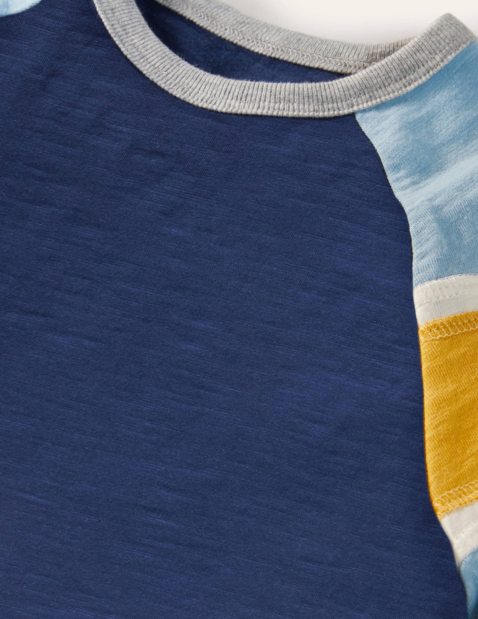 T-shirt raglan-Bleu surf/tournesol - Image 3