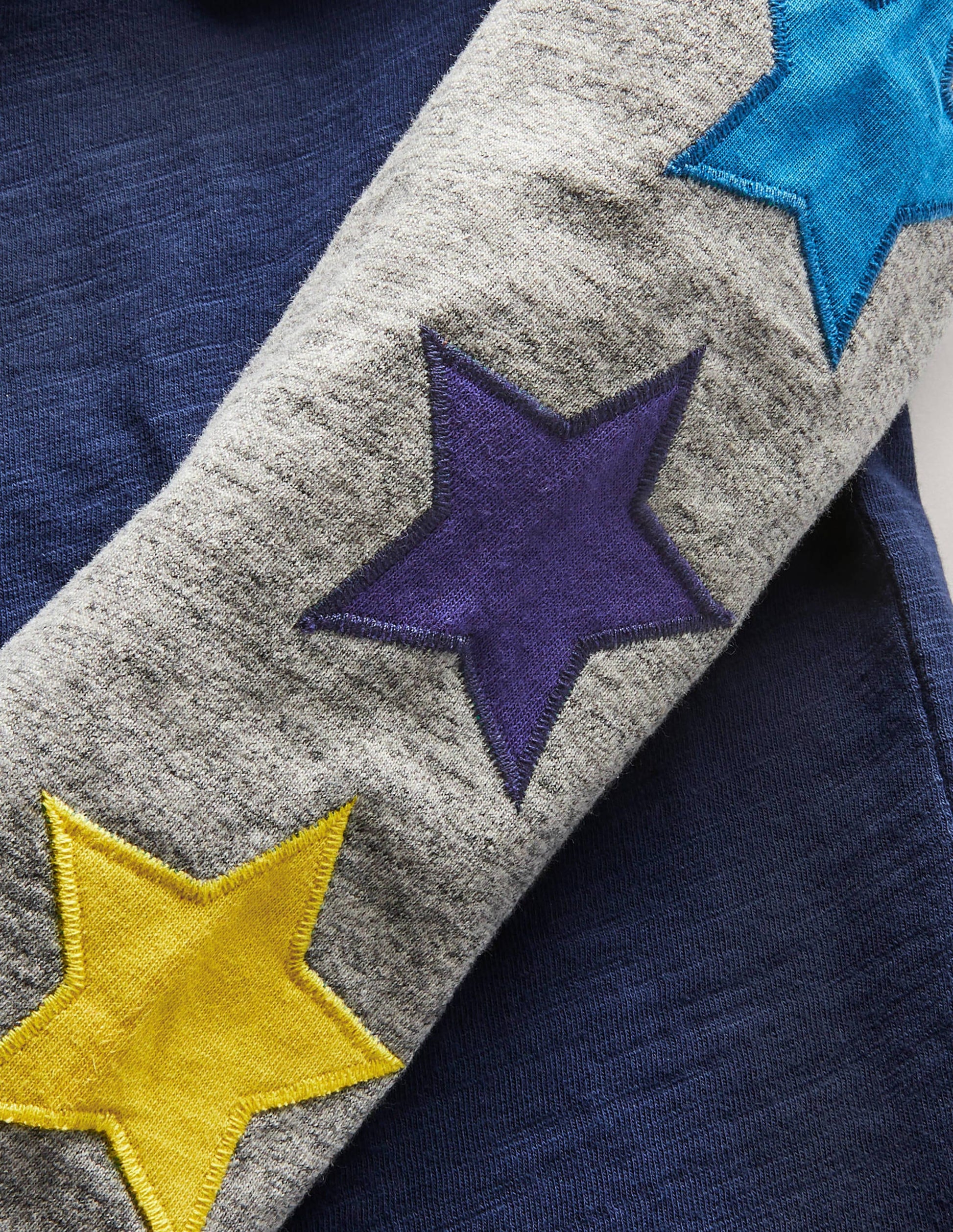 T-shirt raglan-Étoile bleu tribord/gris chiné-2