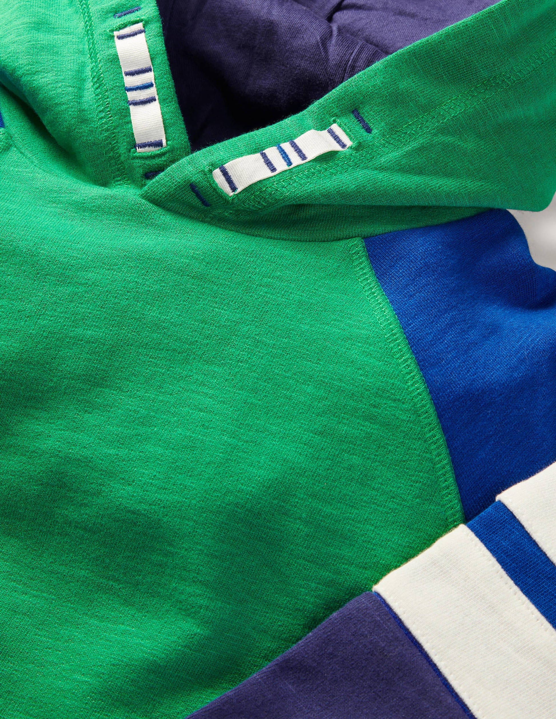Sportlicher Hoodie mit Blockfarben-Hochlandgrün/Brillantblau-2