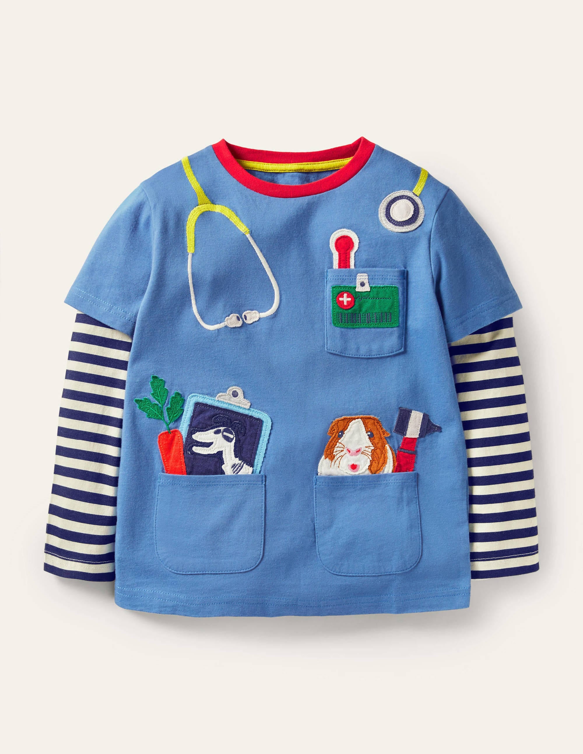 T-shirt à appliqué profession-Vétérinaire bleu élisabéthain - Image 1