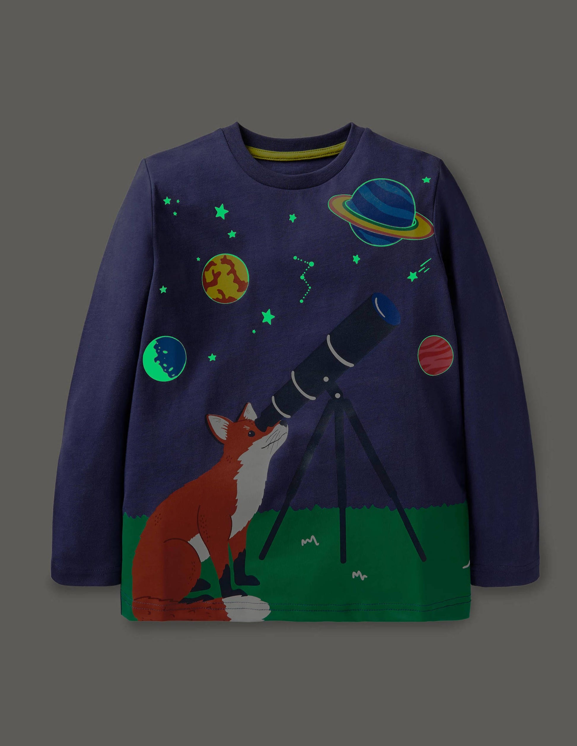 Glow Adventure Scene T-shirt-Starboard Blue Fox Telescope-4