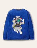 Oberteil mit Weltall-Aufklappmotiv-Blitzblau, Astronaut