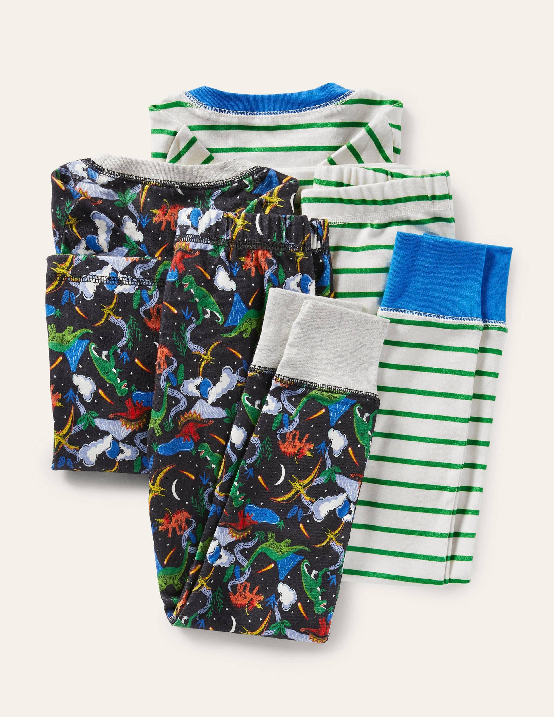 Twin Pack Snug Pyjamas-Stormy Blue Dinosaurs-2