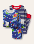 2 pyjamas douillets-Espace bleu vif