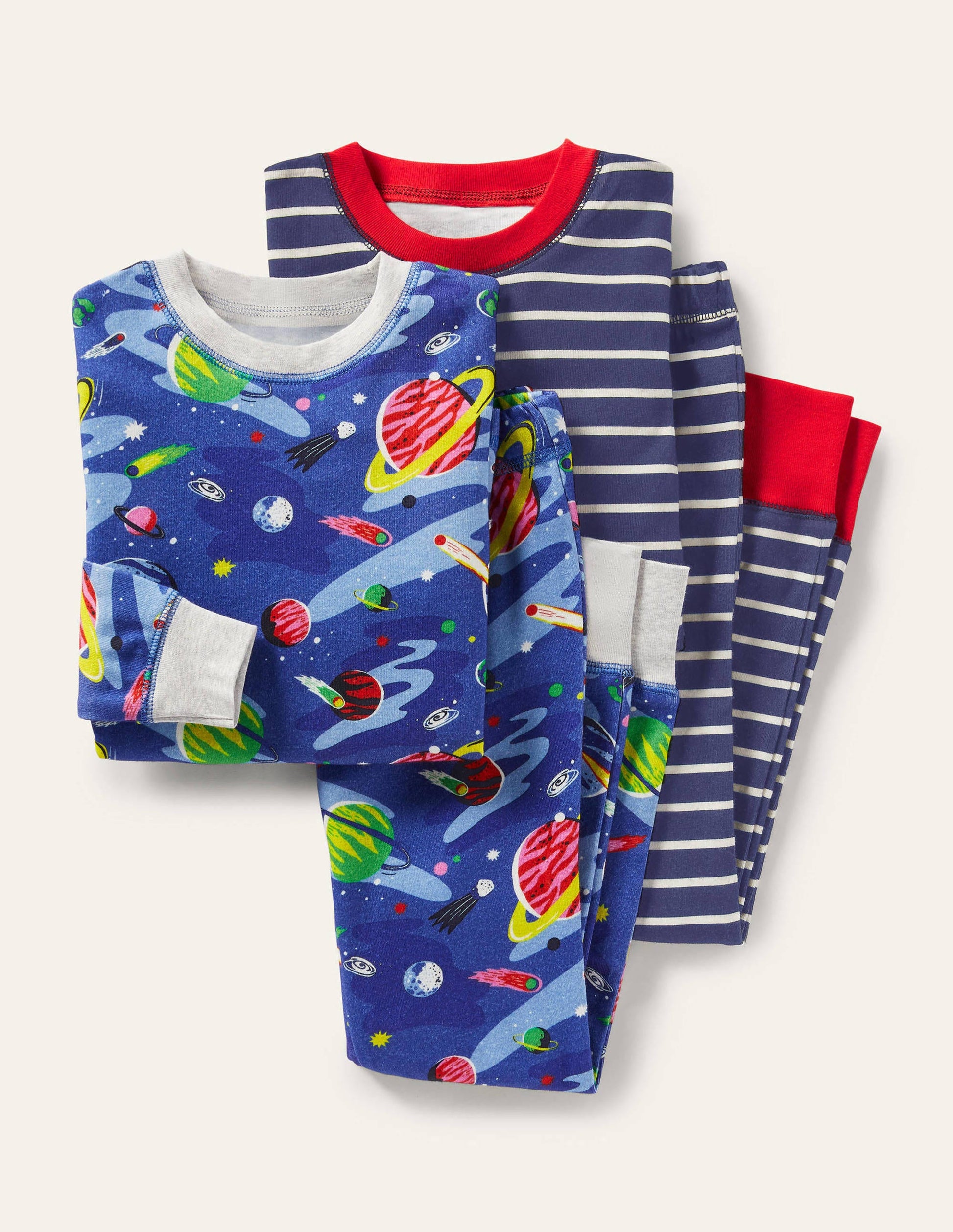 2 pyjamas douillets-Espace bleu vif-1