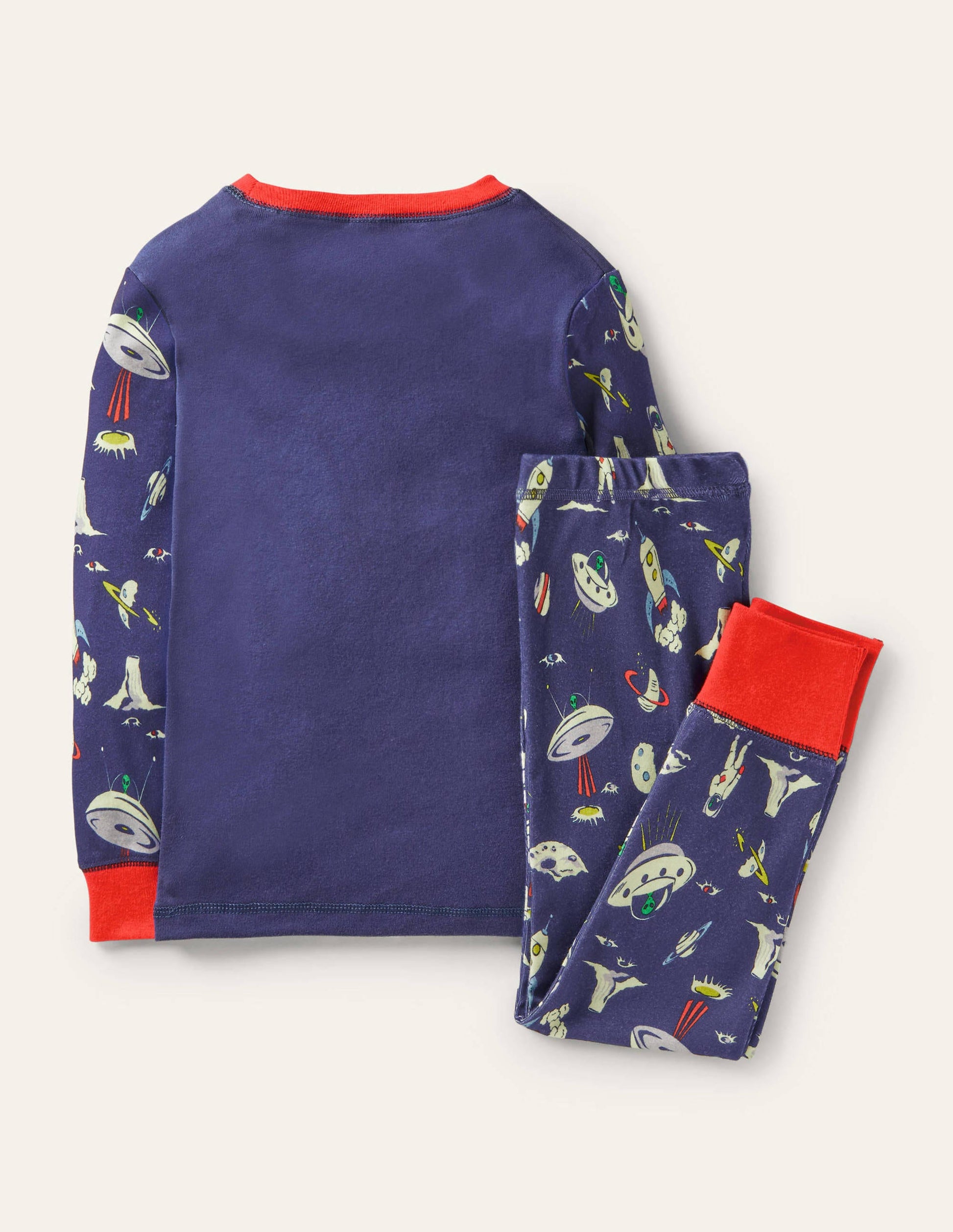 Langer Schlafanzug mit anliegender Passform-Segelblau, UFO-2