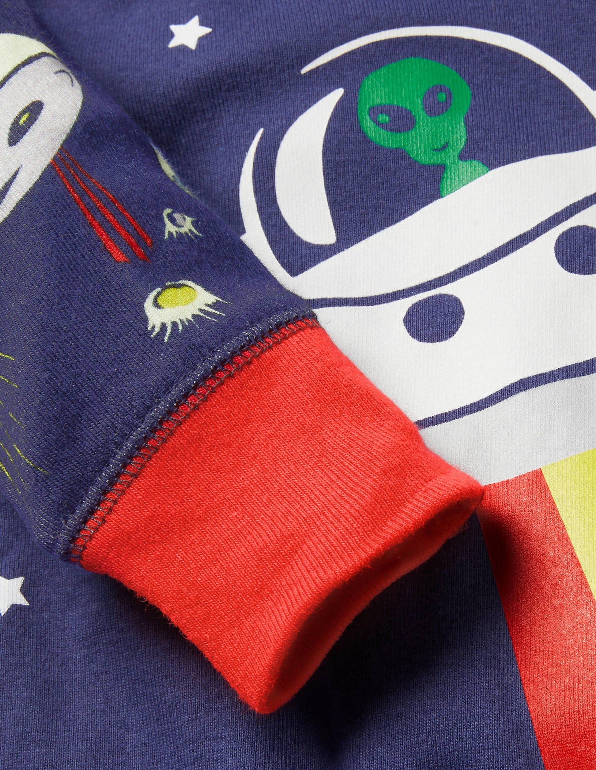 Langer Schlafanzug mit anliegender Passform-Segelblau, UFO-3