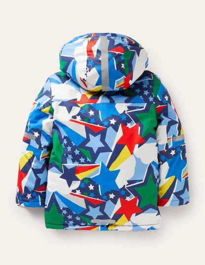 Wasserdichte Allwetterjacke-Bunt, Regenbogensterne