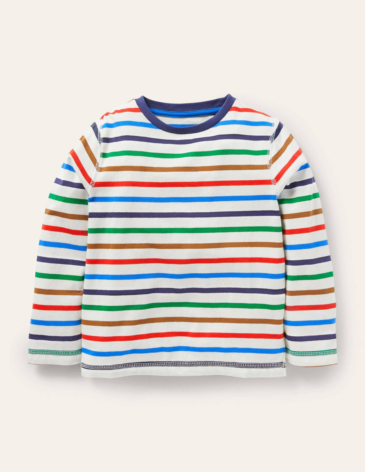 Supersoft Long-sleeved T-shirt-Ivory/Rainbow - Image 1