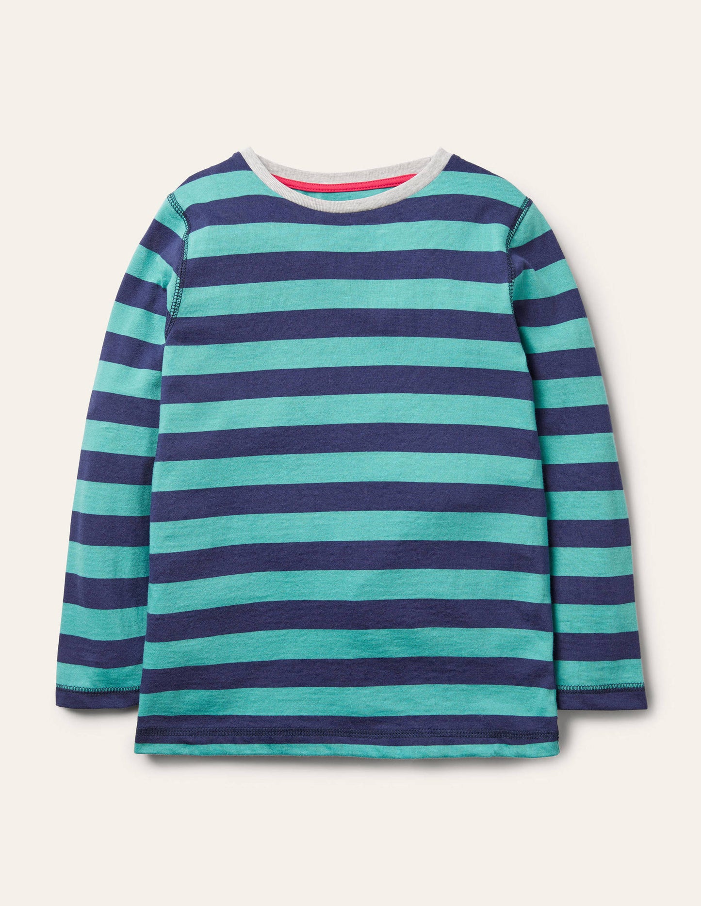 Superweiches Oberteil mit langen Ärmeln-Bachblau/Navy