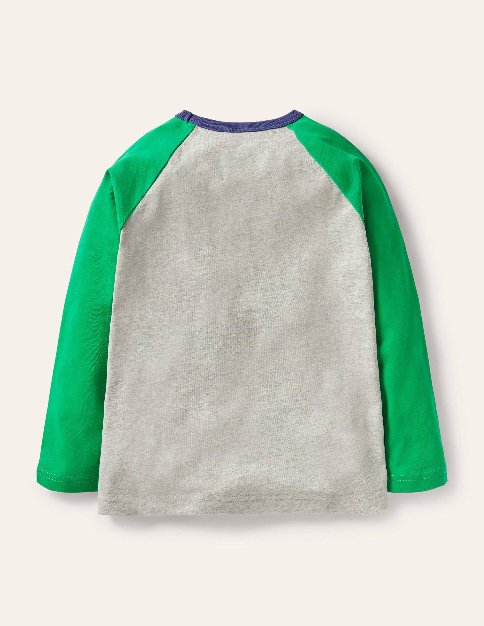 T-shirt raglan à motif spatial fluorescent-Extraterrestres gris chiné/vert - Image 2