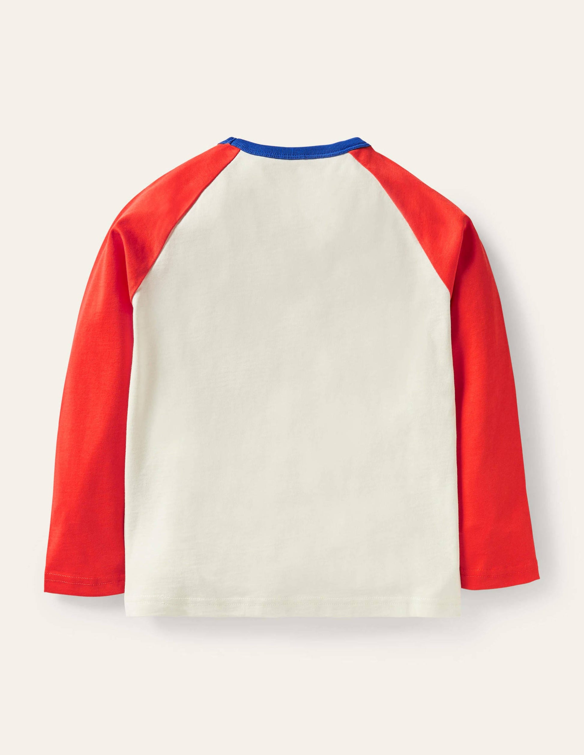 T-shirt raglan à motif spatial fluorescent-Planètes rouge fusée/ivoire-2