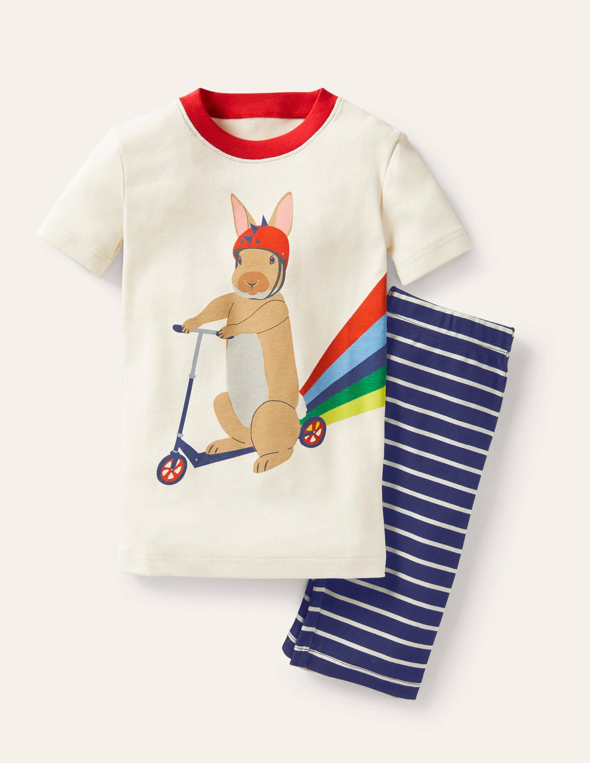 Snug Short John Pyjamas-Ivory Rabbit Scooter - Image 1