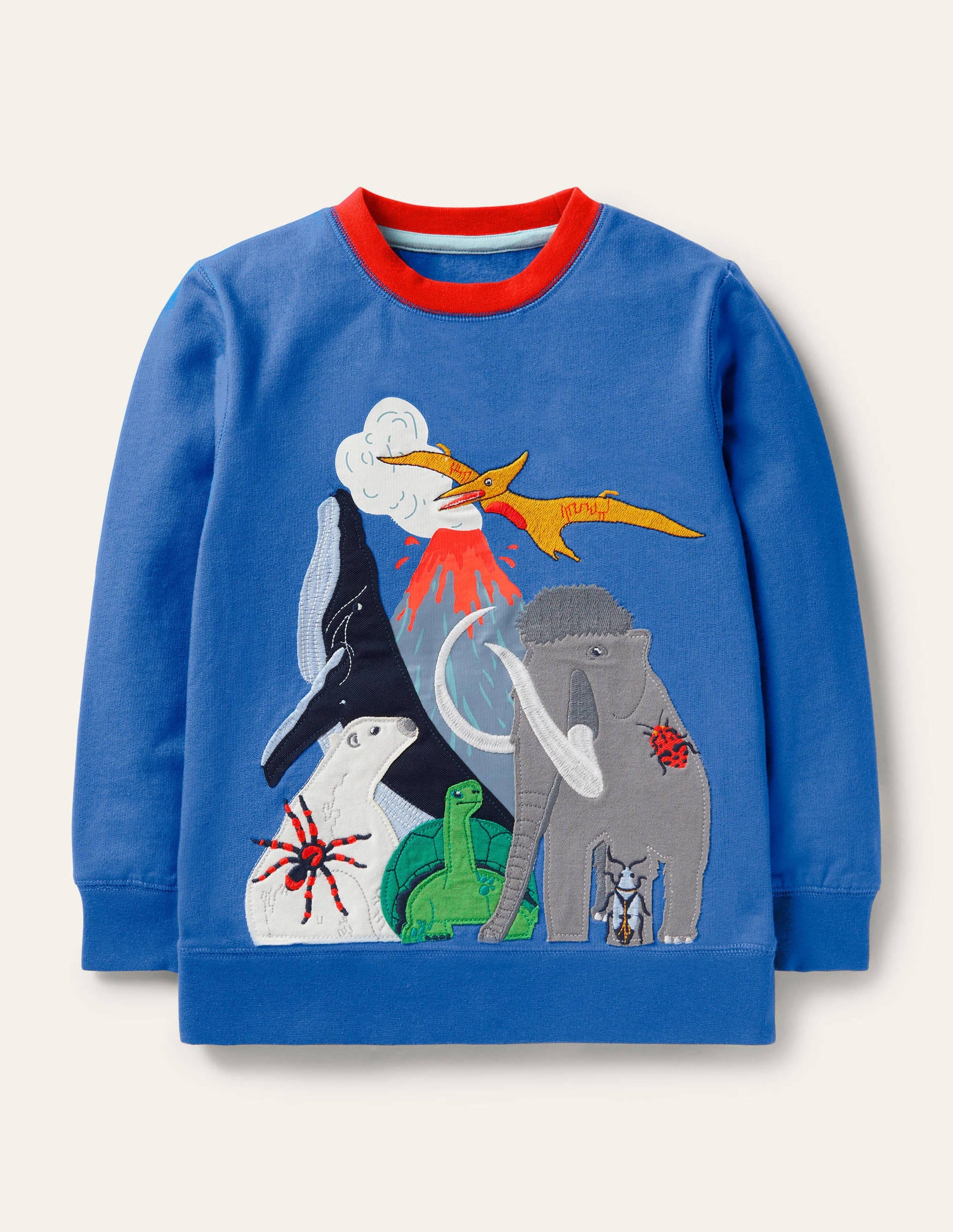 Graphic Crew Sweatshirt-Elizabethan Blue Animals-1