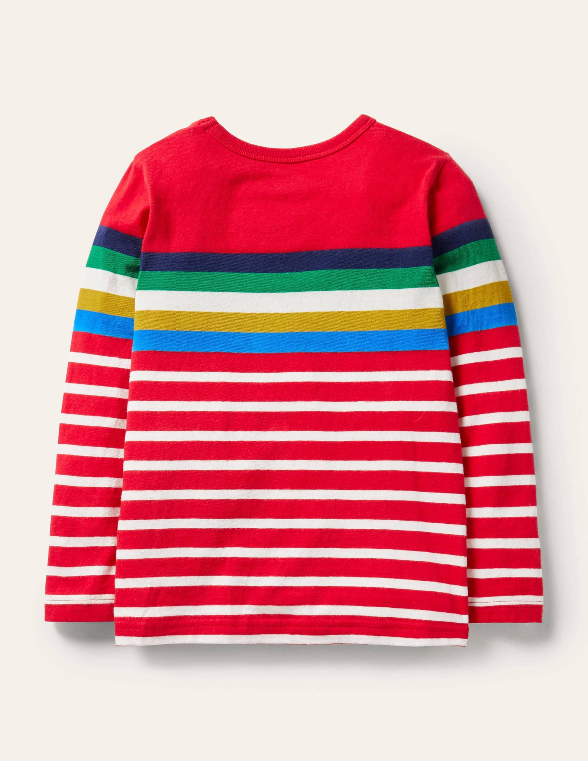 Fröhliches Bretonshirt-Rockabilly-Rot/Naturweiß, Regenbogen-2