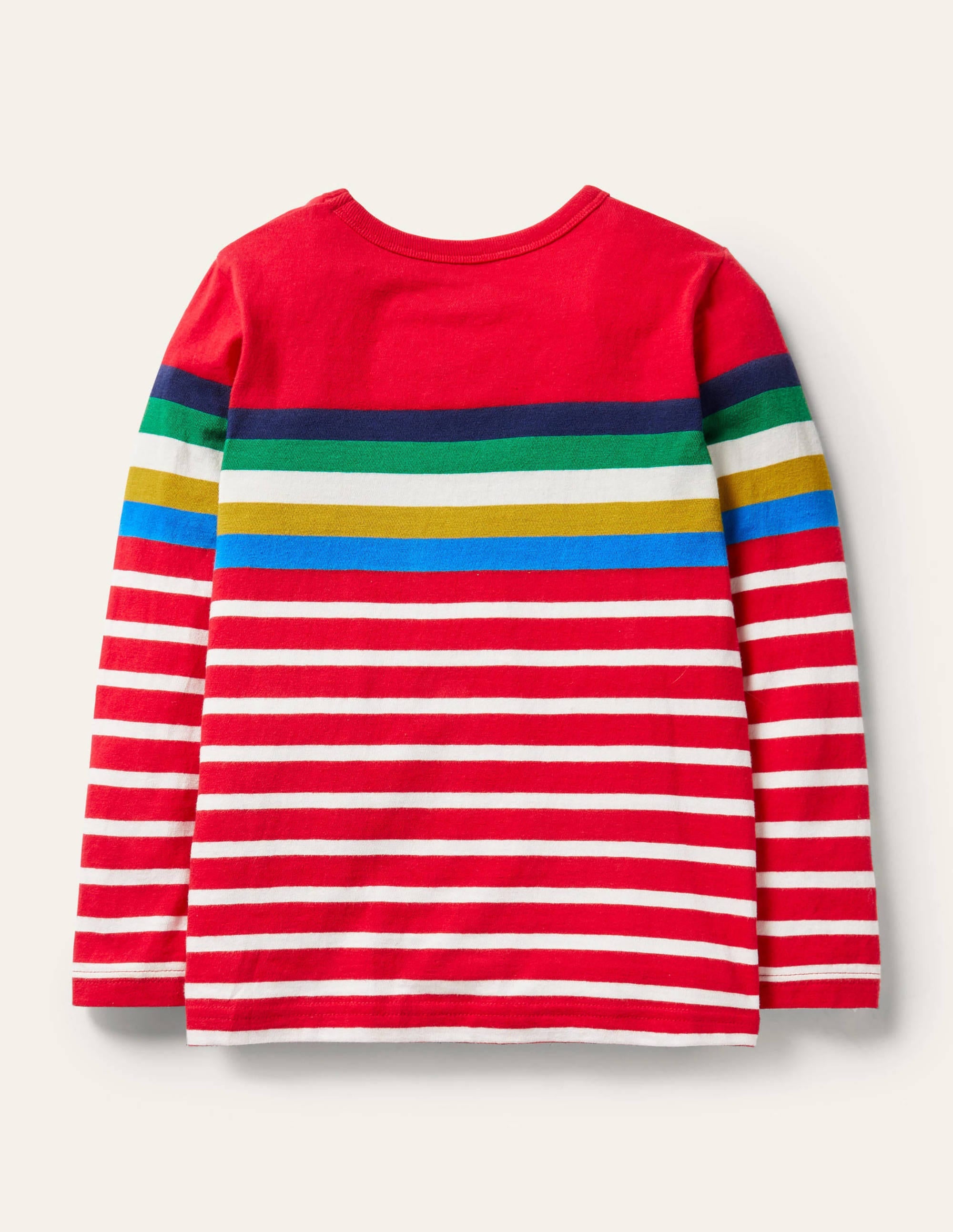 Fröhliches Bretonshirt-Rockabilly-Rot/Naturweiß, Regenbogen - Image 2