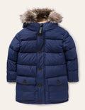 Lange Jacke mit Wattierung-Schuluniform-Navy