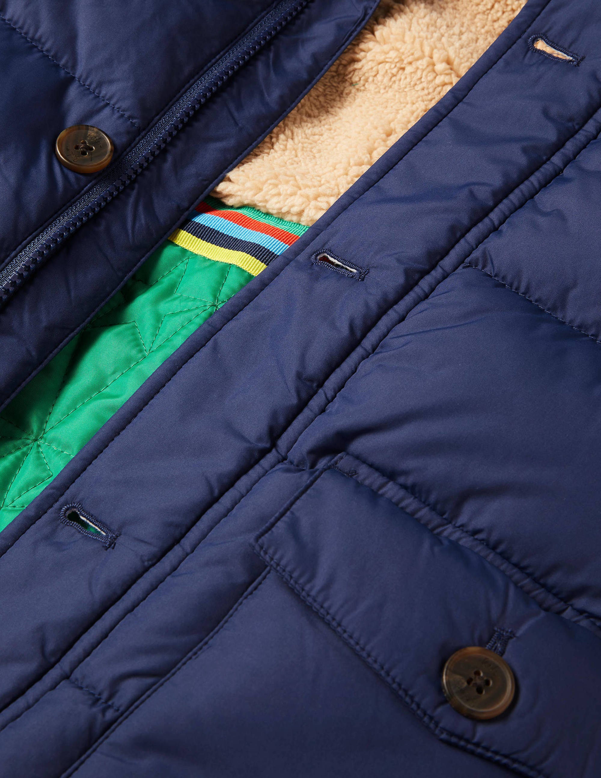 Lange Jacke mit Wattierung-Schuluniform-Navy - Image 3