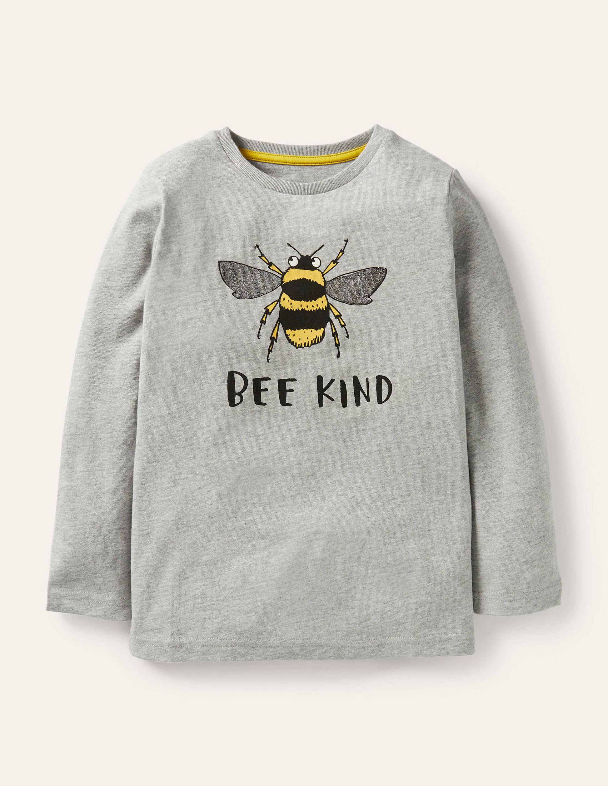 T-shirt graphique à motif animal-Motif Bee Kind gris chiné-1