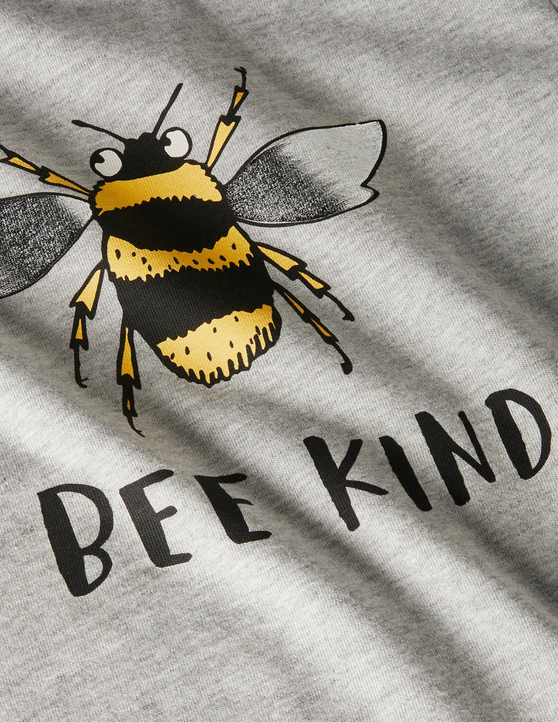 T-shirt graphique à motif animal-Motif Bee Kind gris chiné-3