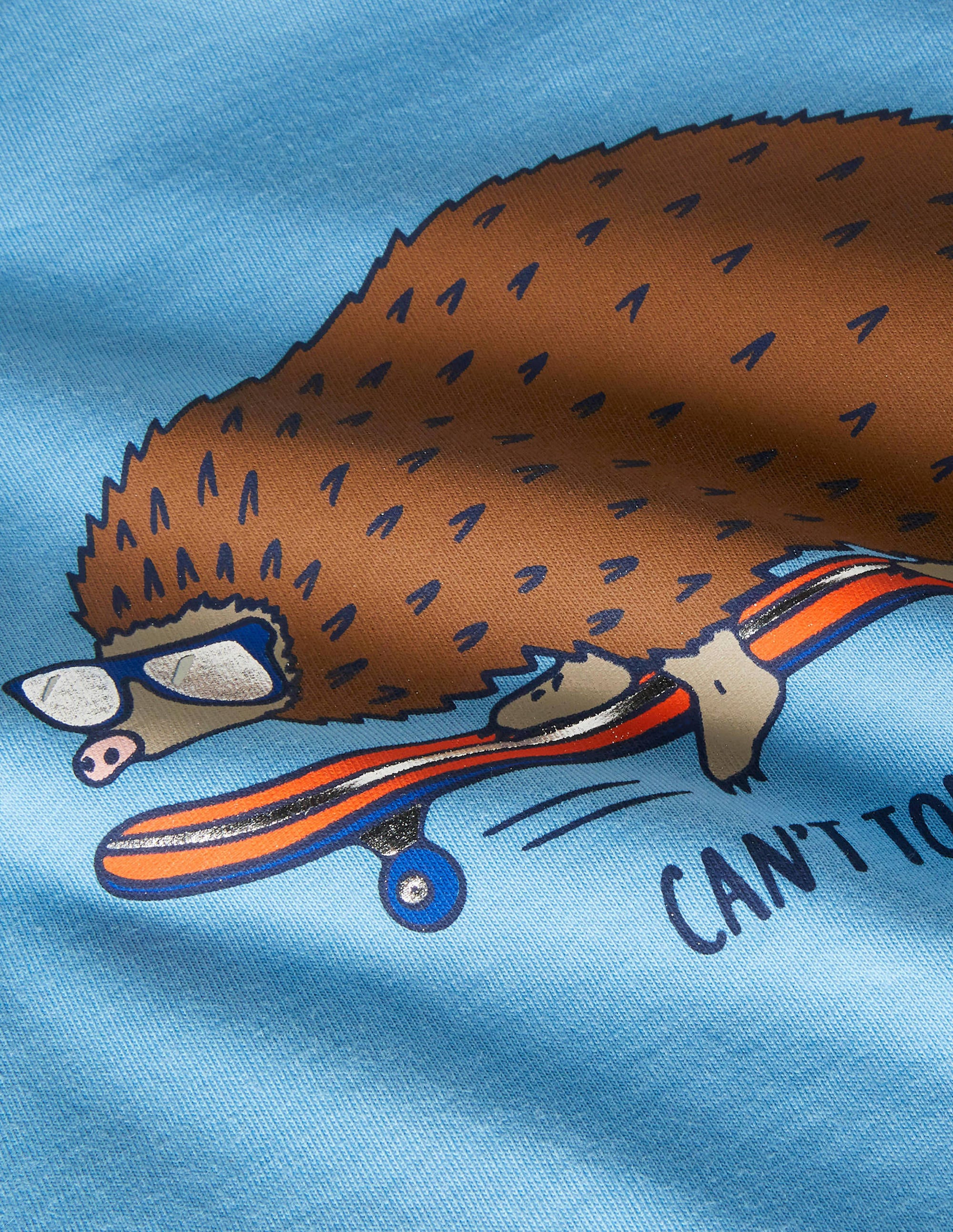 T-Shirt mit Tiermotiv-Surfbrett-Blau, Igel - Image 3