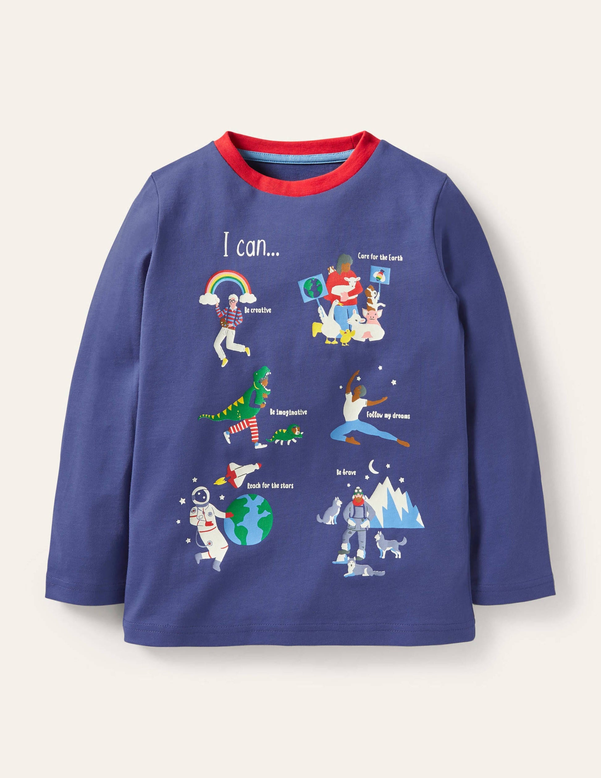 T-Shirt mit „I can“-Motiv-Segelblau, Tolle Jungs-1