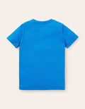 T-shirt à appliqué sport-Football bleu saphir