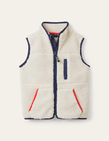 Weste mit Sherpafutter-Natur/Hellbraun