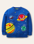 Lift-the-flap Space Sweatshirt-Brilliant Blue Space