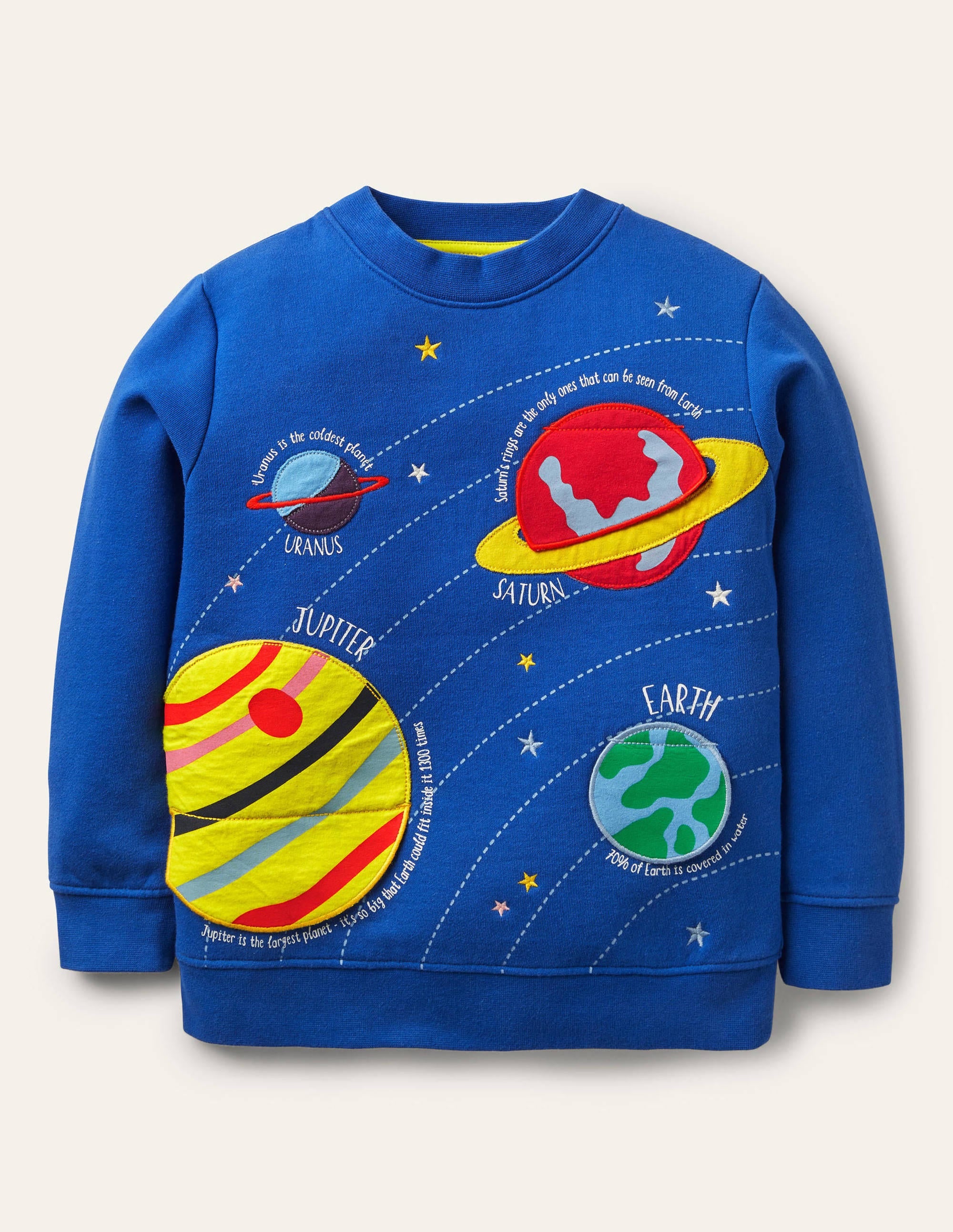 Lift-the-flap Space Sweatshirt-Brilliant Blue Space - Image 1