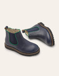 Chelsea-Boots aus Leder-Schuluniform-Navy