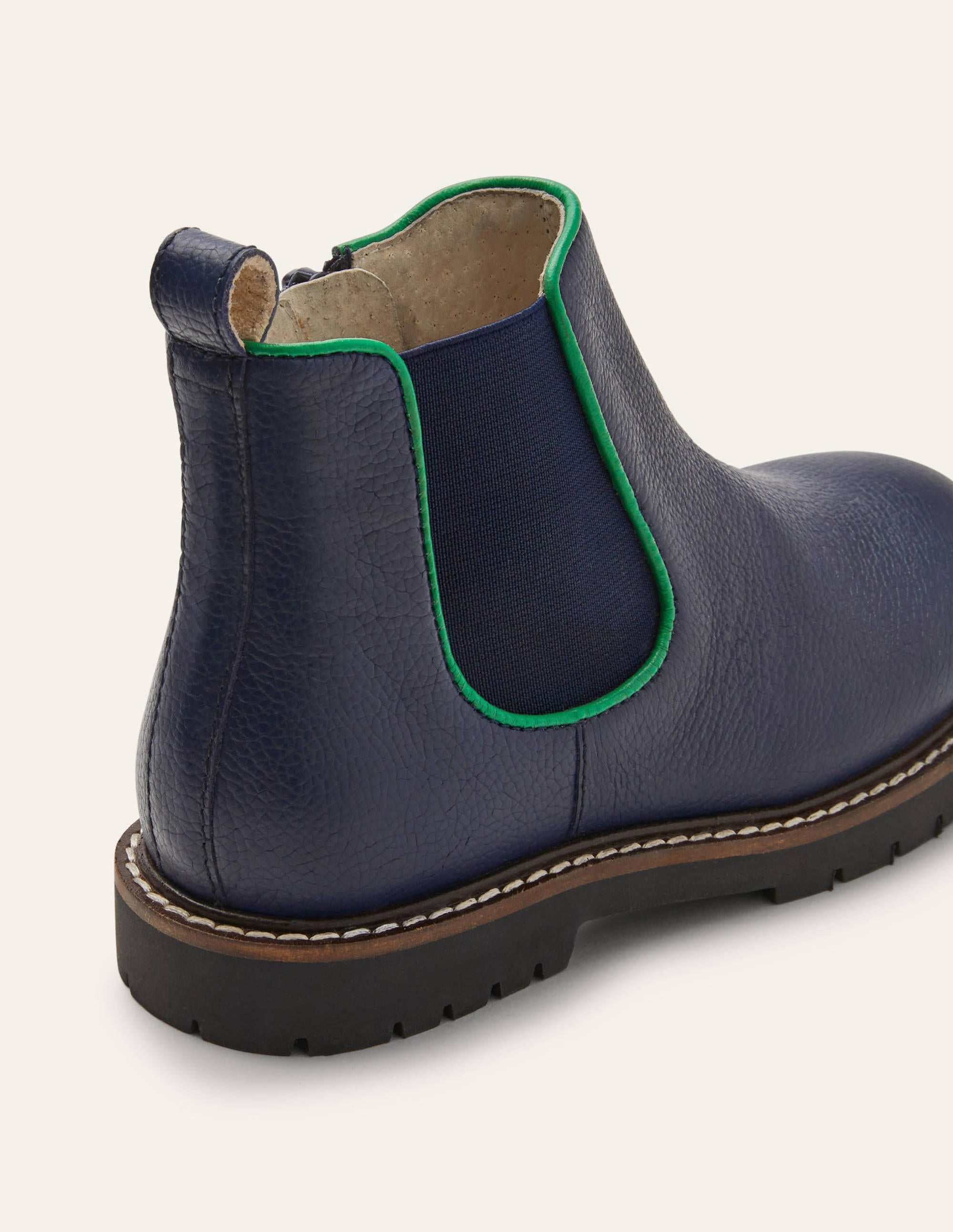 Chelsea-Boots aus Leder-Schuluniform-Navy - Image 3