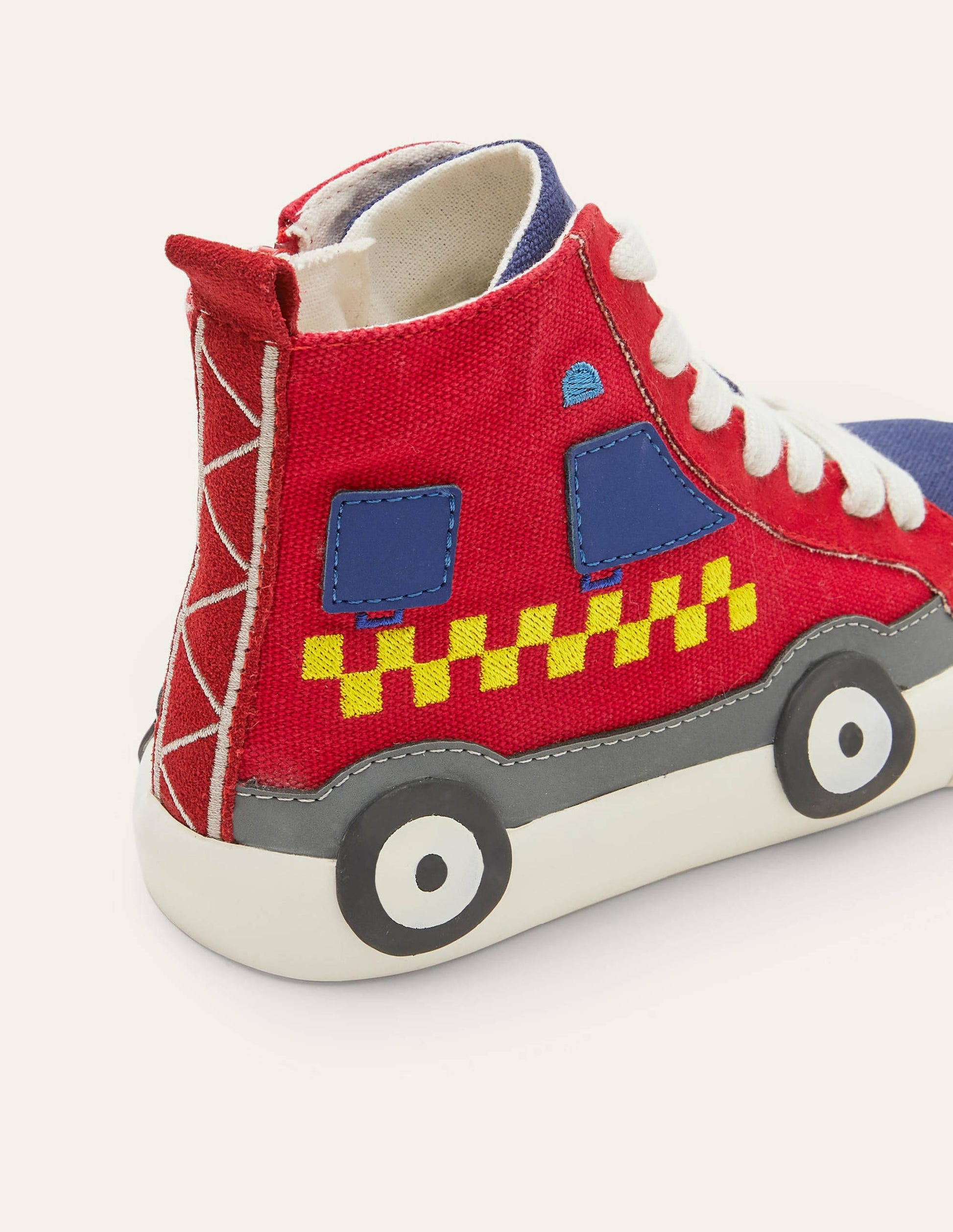 Baskets montantes fantaisie-Camion de pompiers rouge-3
