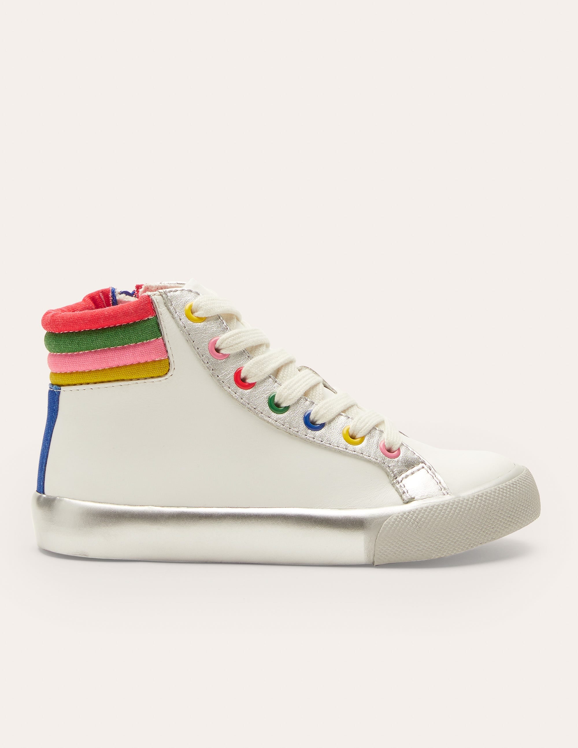 Baskets montantes en cuir-Arc-en-ciel blanc - Image 2