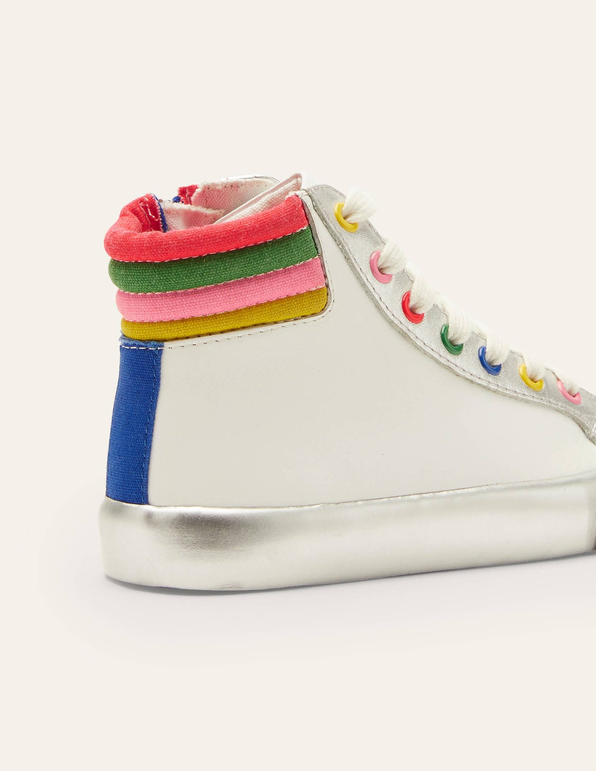 Baskets montantes en cuir-Arc-en-ciel blanc - Image 3