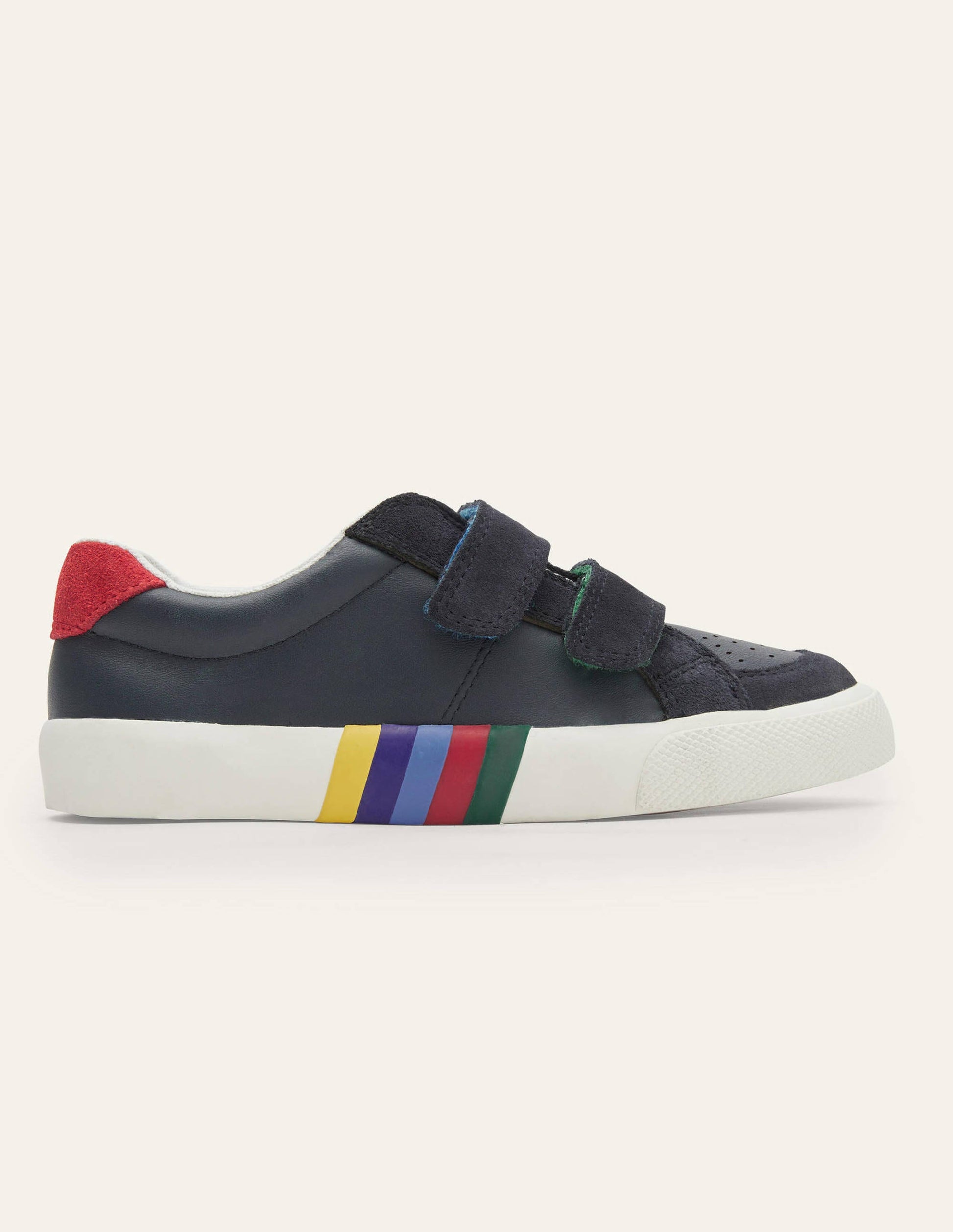 Niedrige Turnschuhe mit 2 Klettverschlüssen-Schuluniform-Navy, Regenbogen-2