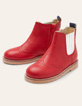 Chelsea-Boots aus Leder-Rockabilly-Rot