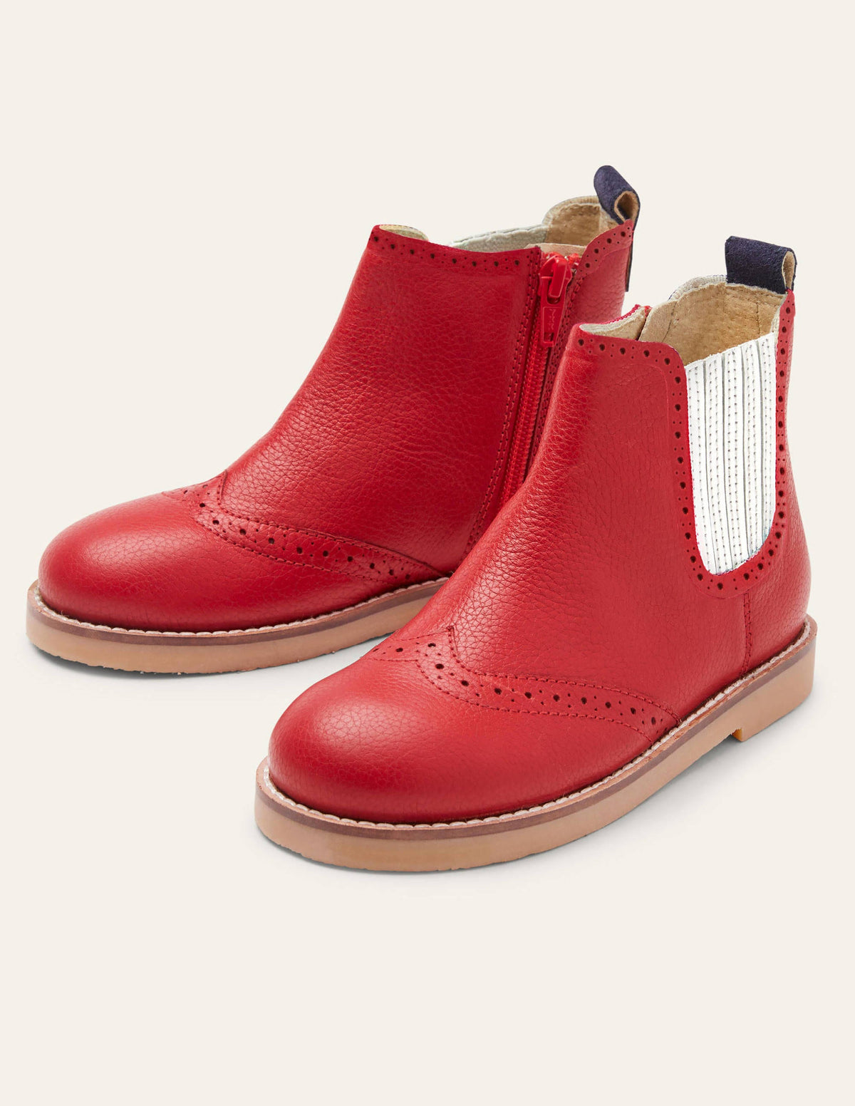 Chelsea-Boots aus Leder-Rockabilly-Rot - Image 1