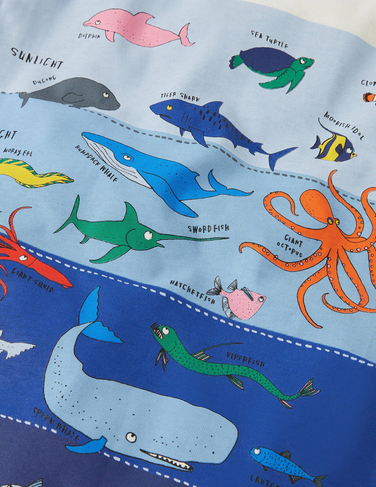T-Shirt mit Schichtgrafik-Naturweiß, Unterwasserszene - Image 3