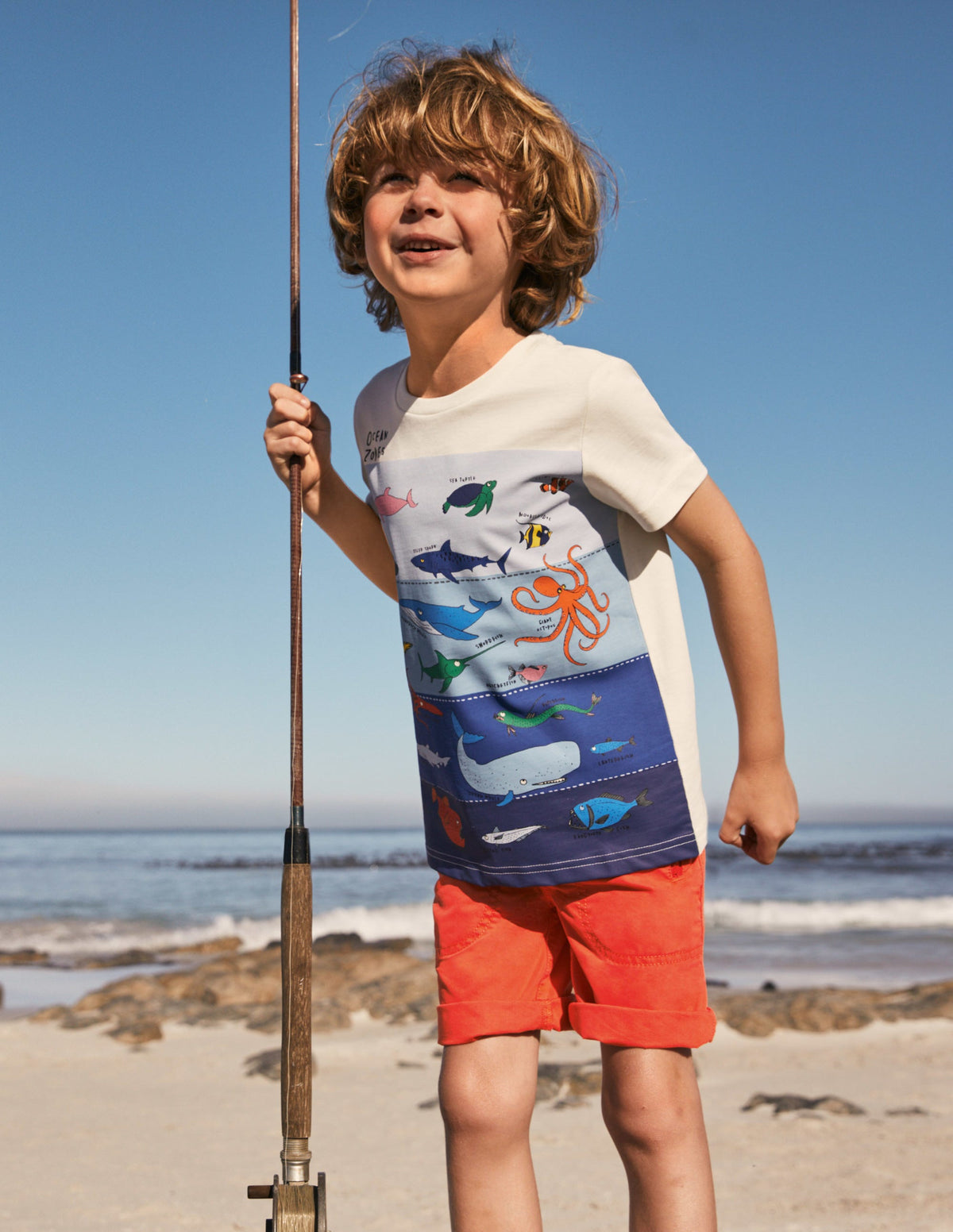 T-Shirt mit Schichtgrafik-Naturweiß, Unterwasserszene-4