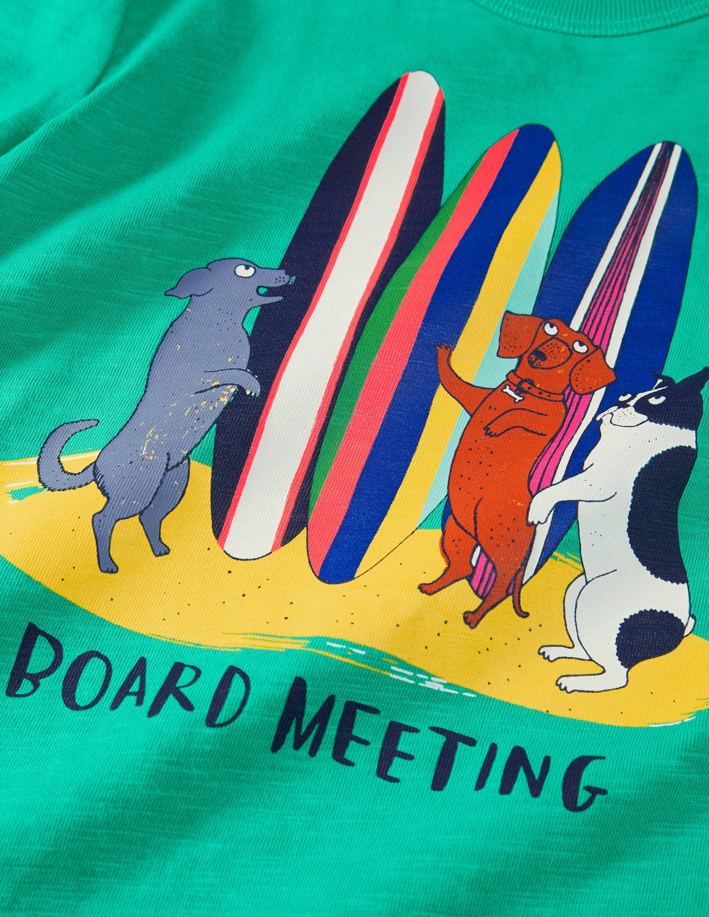 Graphic Pun T-shirt-Tropical Green Board Meeting