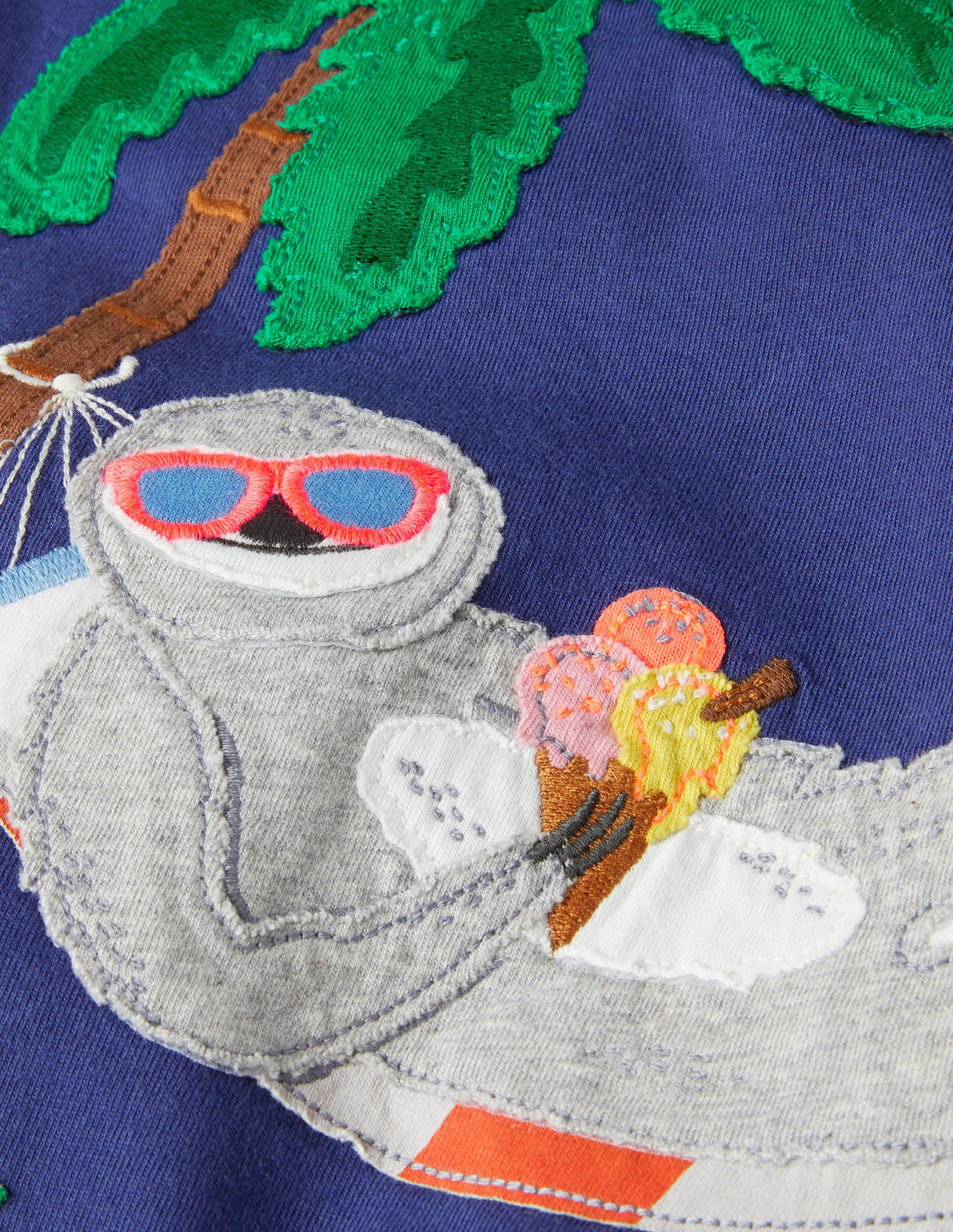 T-Shirt mit cooler Applikation-Segelblau, Faultier - Image 3