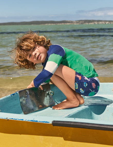 Swim Trunks-Starboard Blue Fish Friends