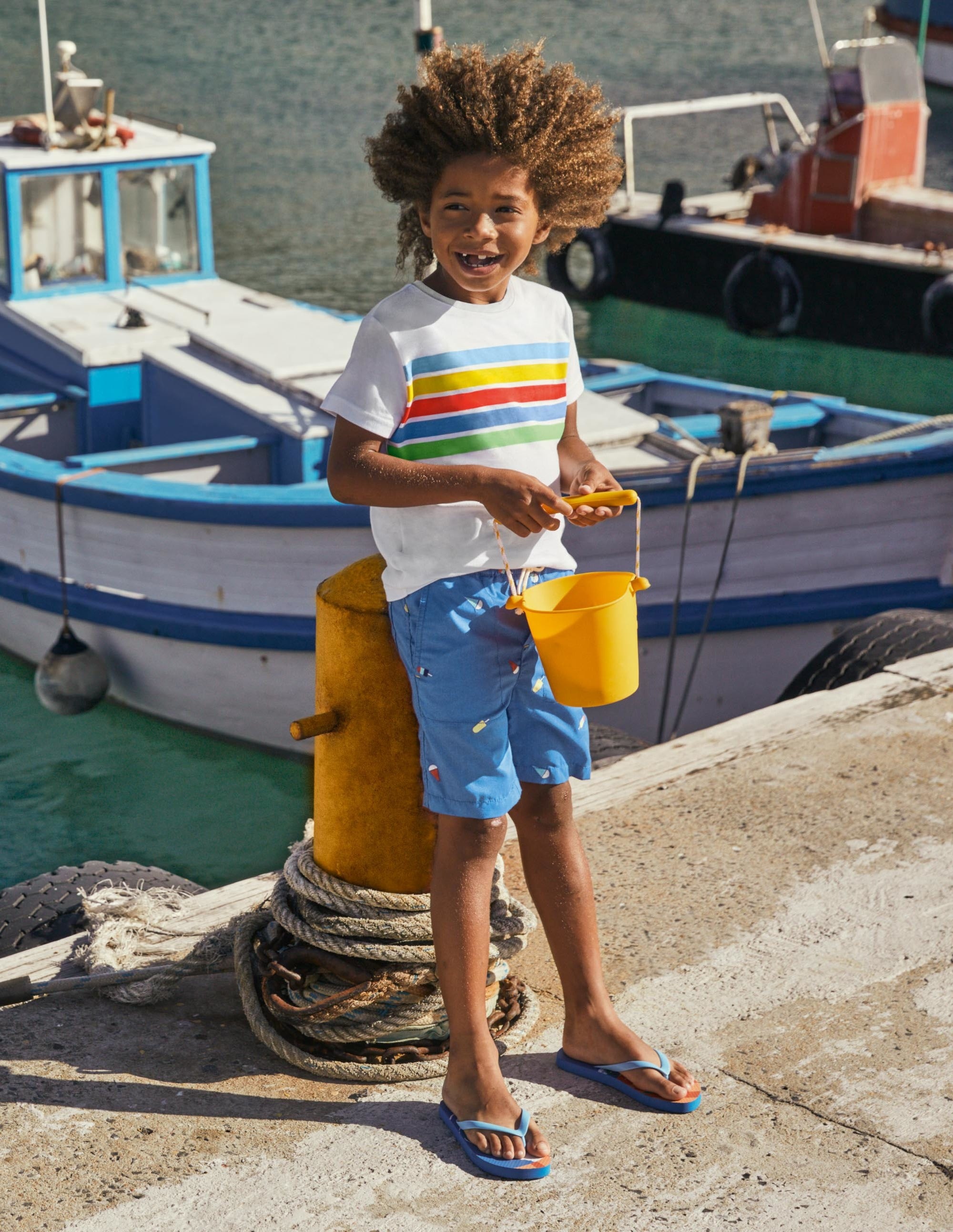 Shorts mit Tunnelzug zum Hineinschlüpfen-Elisabethanisches Blau, Eiscreme - Image 5