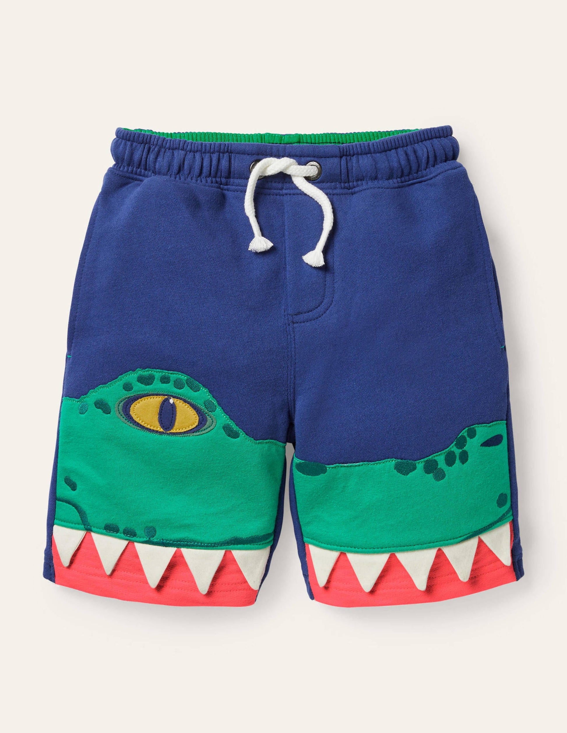 Sweatshorts mit Applikation-Blitzblau, Krokodil-1