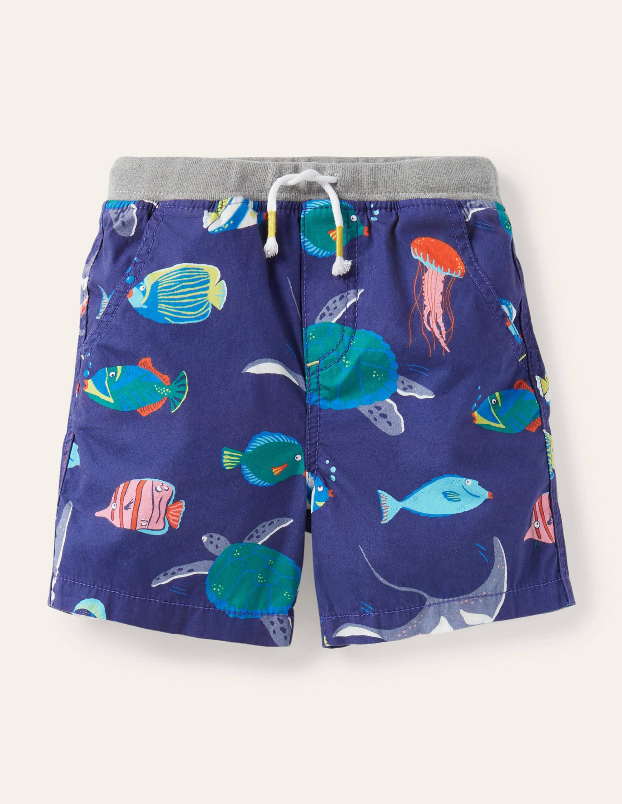 Urlaubsshorts-Schuluniform-Navy, Unterwasserwelt - Image 1