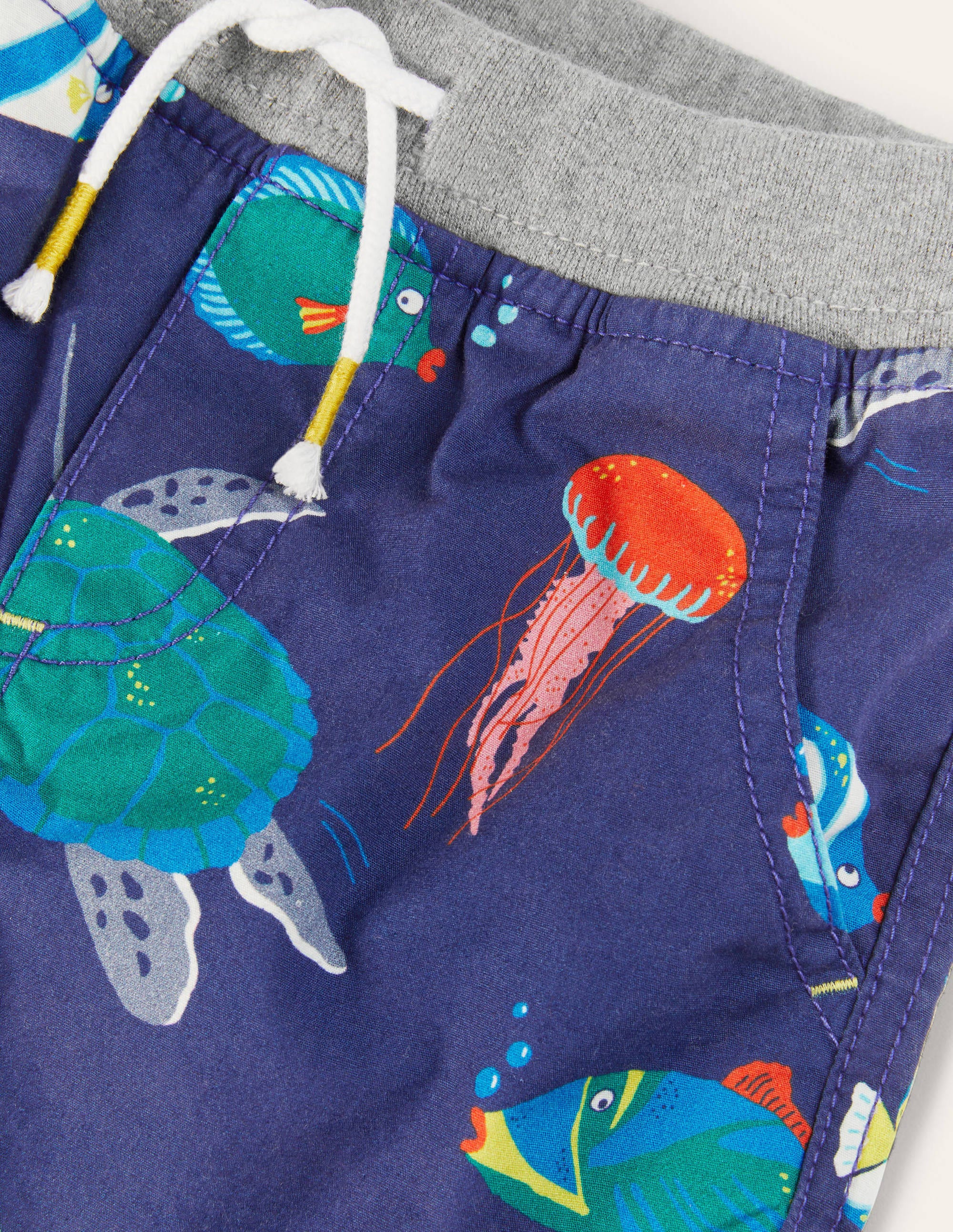 Urlaubsshorts-Schuluniform-Navy, Unterwasserwelt - Image 3